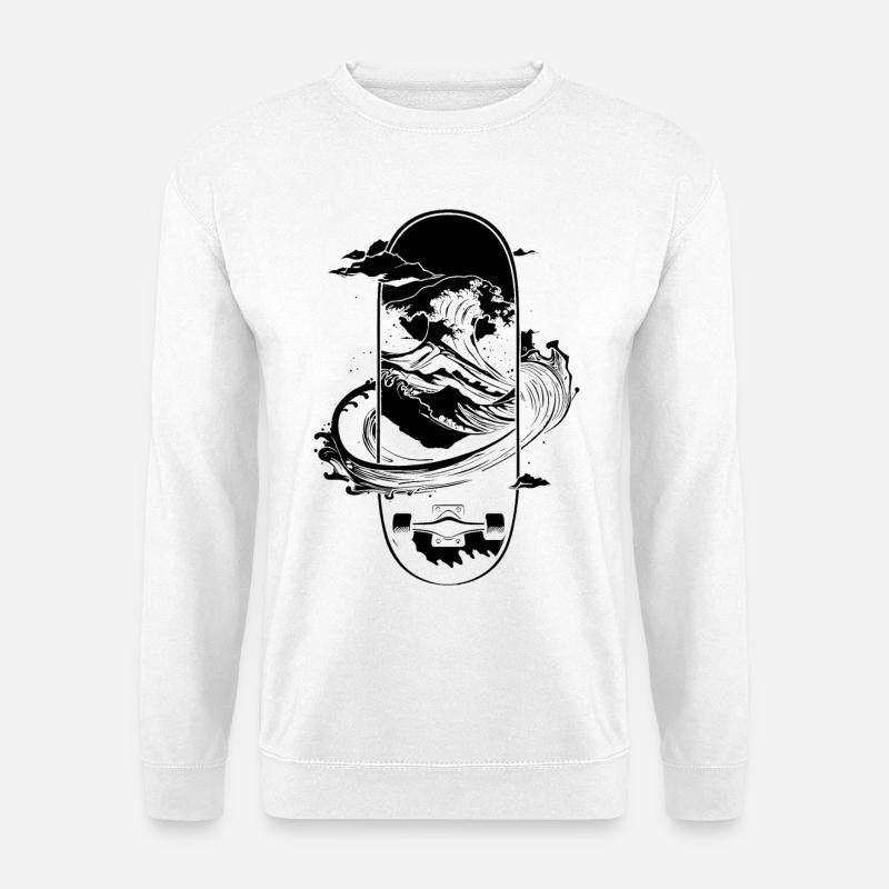 Skateboarding Grafik - Unisex Pullover - Weiß
