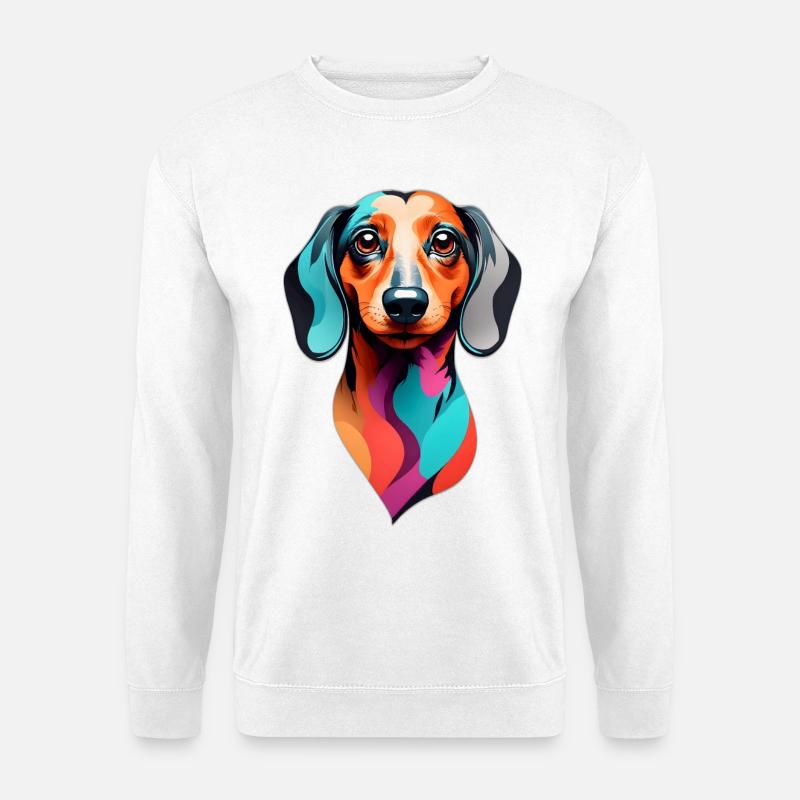 Dackel colorful - Unisex Pullover - Weiß
