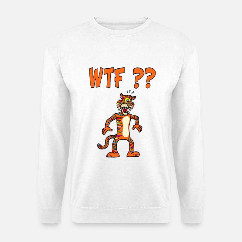 Mehrfarbiger Tiger - Unisex Pullover - Weiß