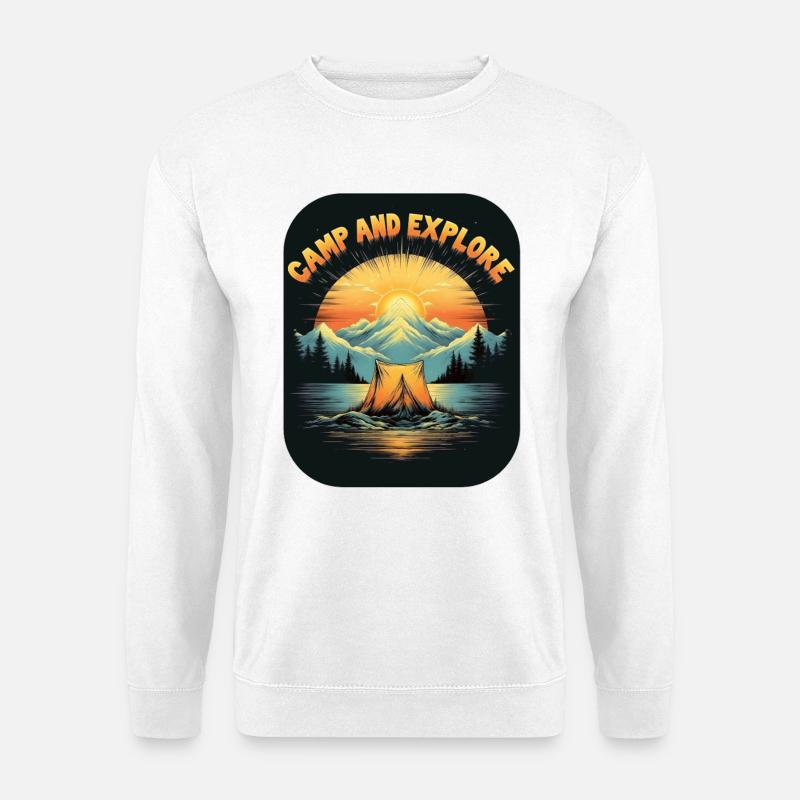 Retro Camping - Camp and Explorer - Unisex Sweatshirt - white