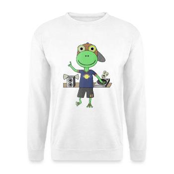 Frosch DJ Beats aus dem Sumpf - Unisex Pullover - Weiß - Vorne