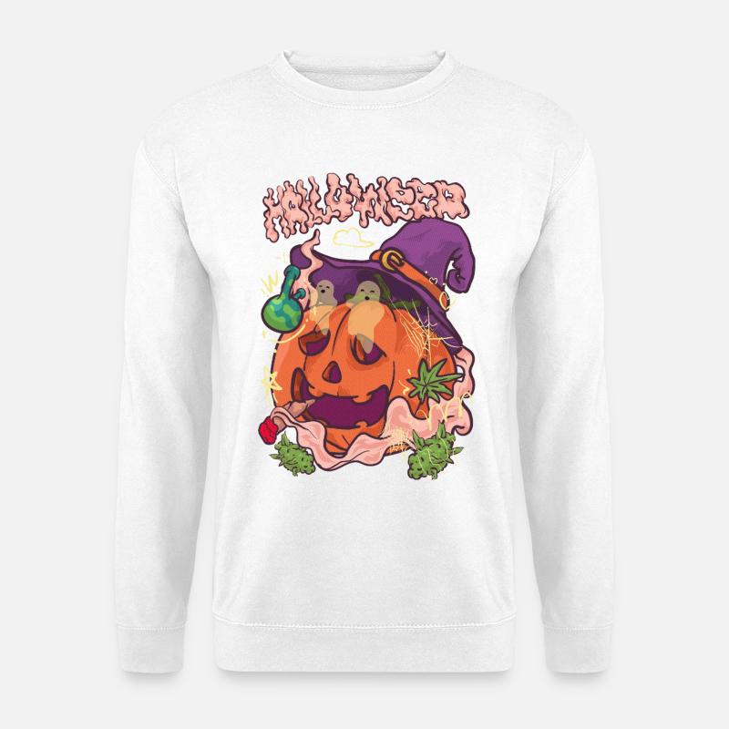 Halloweed – Der chillige Kürbiskönig - Unisex Pullover - Weiß
