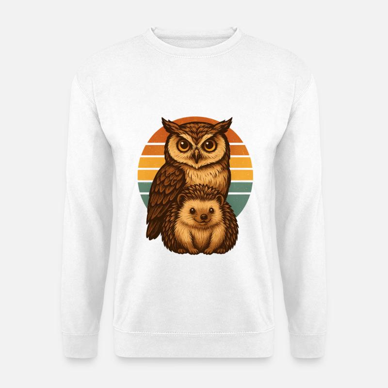 Owl Hedgehog - Unisex Sweatshirt - white