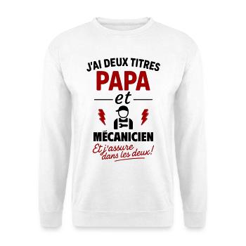 Vatertagsgeschenkidee für Papa und Mechaniker - Unisex Pullover - Weiß - Vorne