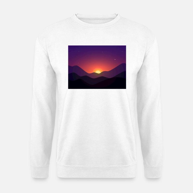 Sunset mountain in gradient - Unisex Sweatshirt - white
