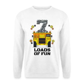 Loads Of Fun 7th Birthday Dump Truck - Unisex Sweatshirt - white - Front