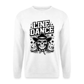 Line Dance – Western Skull Cowboy Tanz - Unisex Pullover - Weiß - Vorne