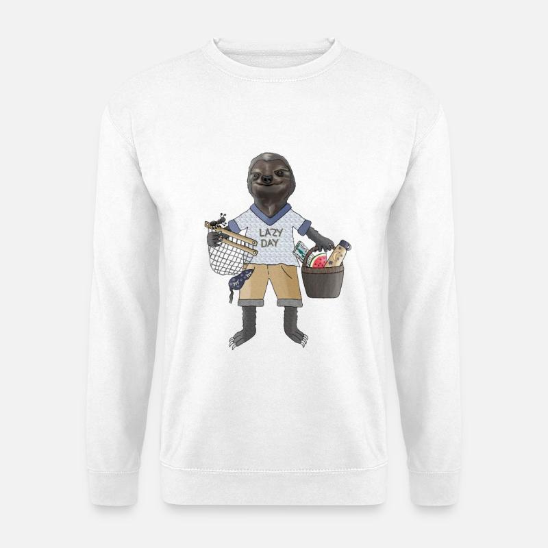 Lazy Vibes Sloth in Chill Mode - Unisex Sweatshirt - white