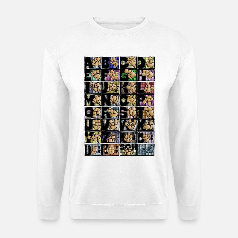 Deutsches Fingeralphabet 3 / - Unisex Pullover - Weiß
