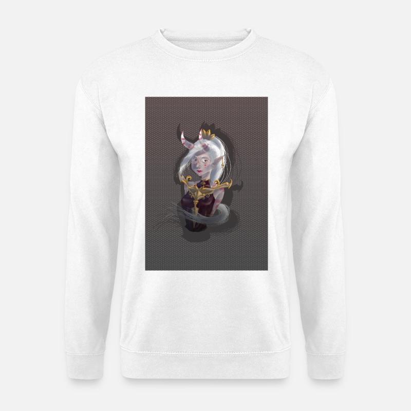 Elfenheldin mit Goldrüstung - Unisex Pullover - Weiß
