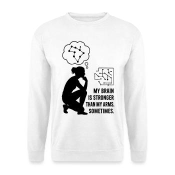 Bouldern wie Schach – Kopf schlägt Kraft - Unisex Pullover - Weiß - Vorne
