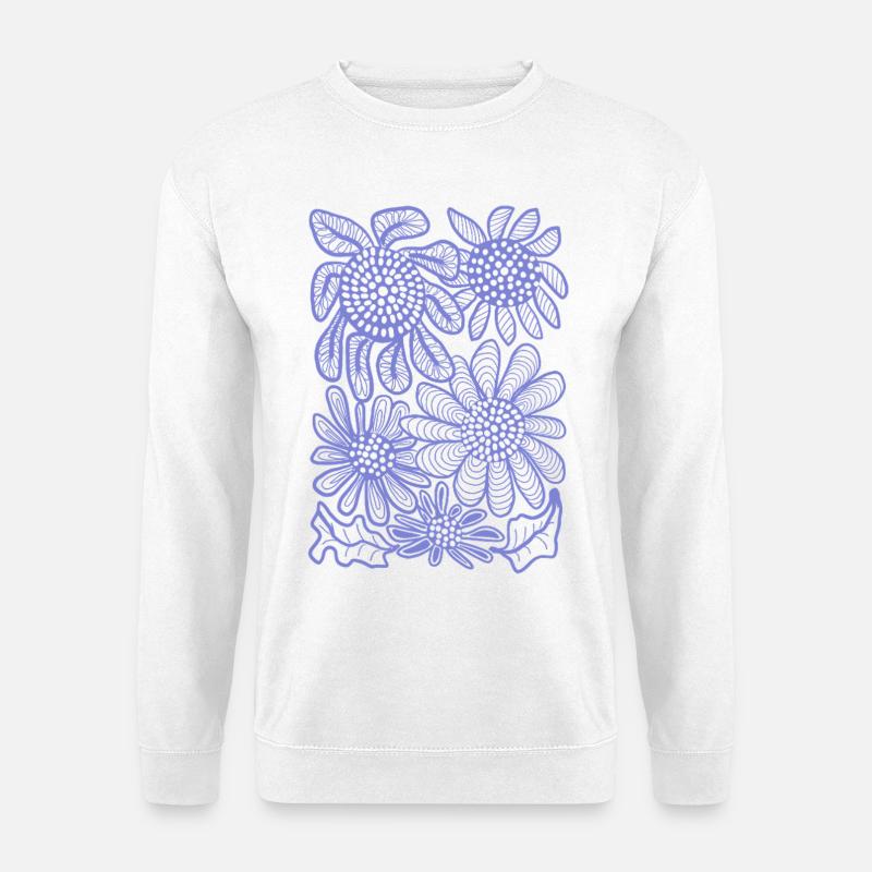 Floral Linework Bloom - Unisex Sweatshirt - white