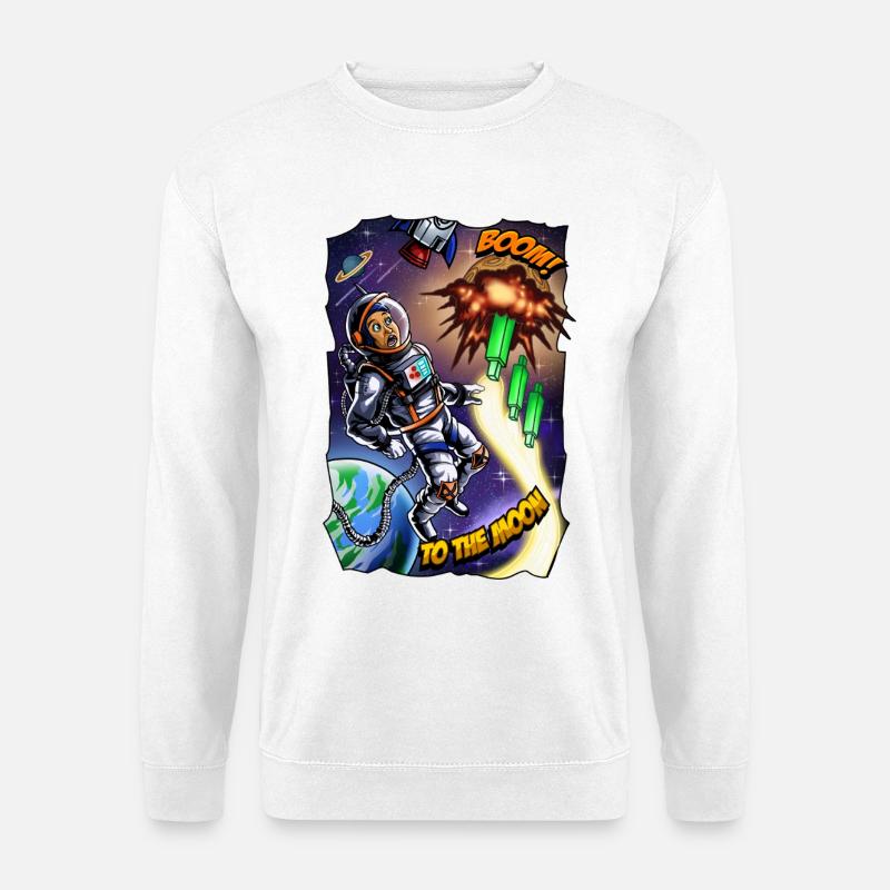 Moon Adventure: Astronaut Comic - Unisex Sweatshirt - white