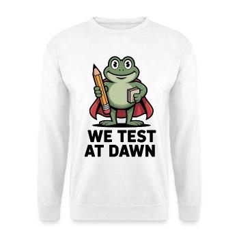 Enseignant Grenouille We Test At Dawn Coordinateur de la journée de test - Sweat-shirt Unisexe - blanc - Devant