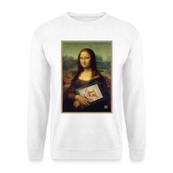 Mona Lisa Tablet Sketch Mashup - Unisex Sweatshirt - white - Front