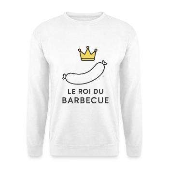 Roi Barbecue Couronne Saucisse - Sweat-shirt Unisexe - blanc - Devant