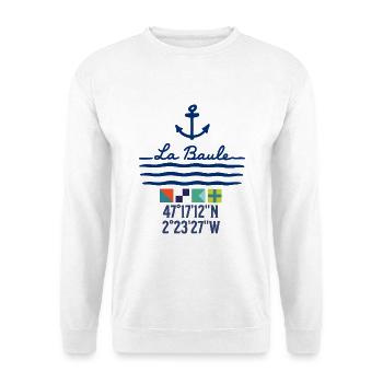 Ancre et vagues de La Baule - Sweat-shirt Unisexe - blanc - Devant