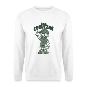 Dos Cervezas Por Favor Retro  - Sweat-shirt Unisexe - blanc - Devant