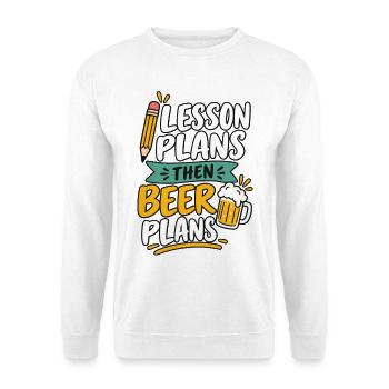 Bierliebhaber Stammtisch Bier Fan Geschenk - Unisex Pullover - Weiß - Vorne - Alina (178cm) & Michal (187cm)