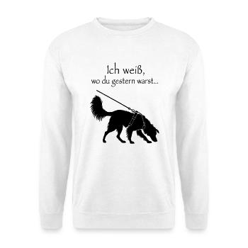 Mantrailing - Unisex Pullover - Weiß - Vorne - Alina (178cm) & Michal (187cm)