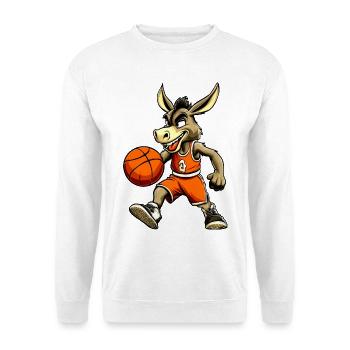 Basketball Esel Actionlook - Unisex Pullover - Weiß - Vorne - Alina (178cm) & Michal (187cm)
