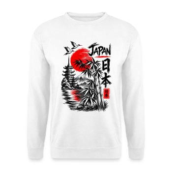 Japan – Land der aufgehenden Sonne - Unisex Pullover - Weiß - Vorne - Alina (178cm) & Michal (187cm)
