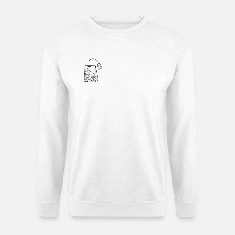 Dinosaurier Teebeutel Design - Unisex Pullover - Weiß