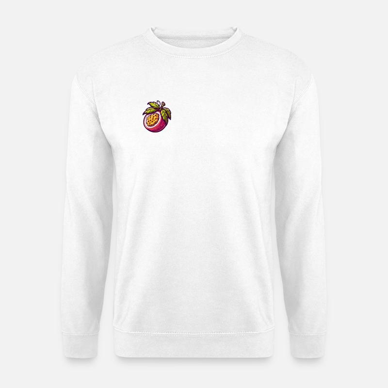 Lebendige Passionsblumenfrucht-Illustration - Unisex Pullover - Weiß