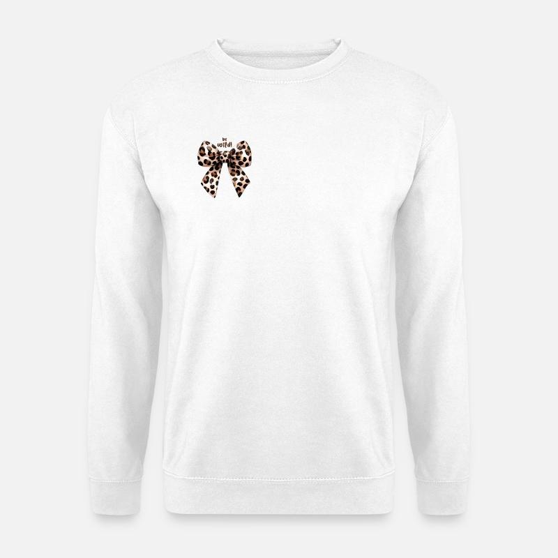 Be Wild Leoparden-Schleife - Unisex Pullover - Weiß