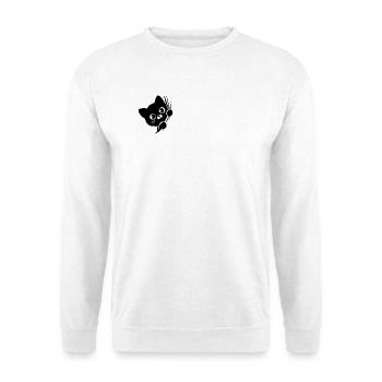 Baffled cat behind the curtain - Unisex Sweatshirt - white - Front