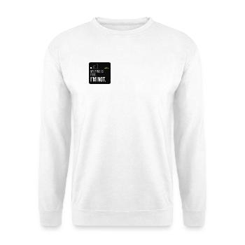 Ping Not Fine Tech-Meme - Unisex Pullover - Weiß - Vorne - Alina (178cm) & Michal (187cm)