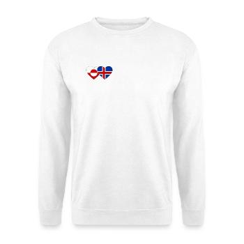 Drapeau du Groenland Danemark Cœur - Sweat-shirt Unisexe - blanc - Devant