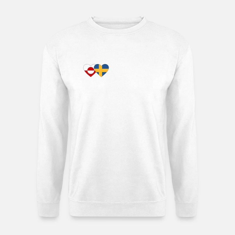 Grönland Schweden Flagge Herz - Unisex Pullover - Weiß