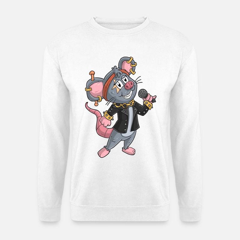 Rockerin / Maus Rockerin - Unisex Pullover - Weiß