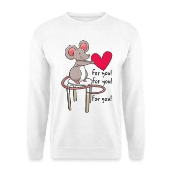 Souris douce avec cœur - Sweat-shirt Unisexe - blanc - Devant