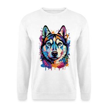 Husky Colorful - Husky Dog - Colorful Husky - Unisex Sweatshirt - white - Front