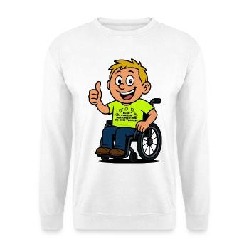 Starr weiter und ich mache einen Rollstuhltrick # - Unisex Pullover - Weiß - Vorne