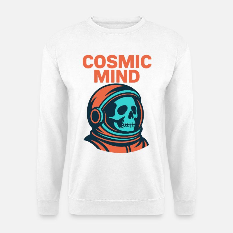 Cosmic Mind Astronaut Totenkopf - Unisex Pullover - Weiß