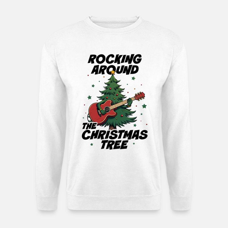 Schaukeln um den Weihnachtsbaum - Unisex Pullover - Weiß