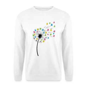 Ours colorés dans le vent du pissenlit - Sweat-shirt Unisexe - blanc - Devant