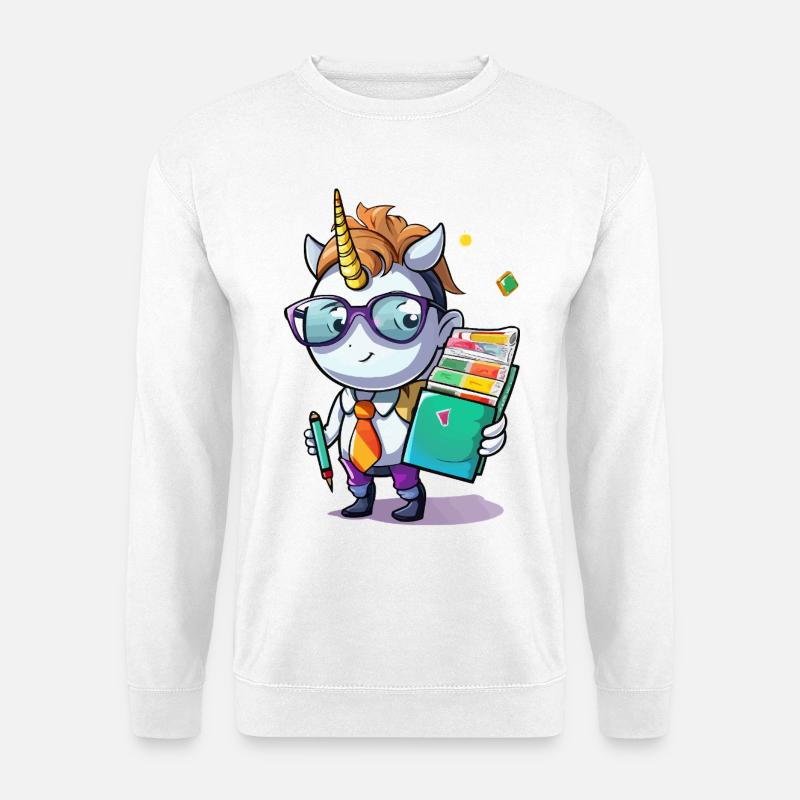 Nerdicorn Schulzauberer - Unisex Pullover - Weiß
