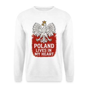 Polen lebt in meinem Herzen Weißer Adler Polska - Unisex Pullover - Weiß - Vorne