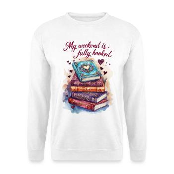 My weekend is completely planned with books - Unisex Sweatshirt - white - Front