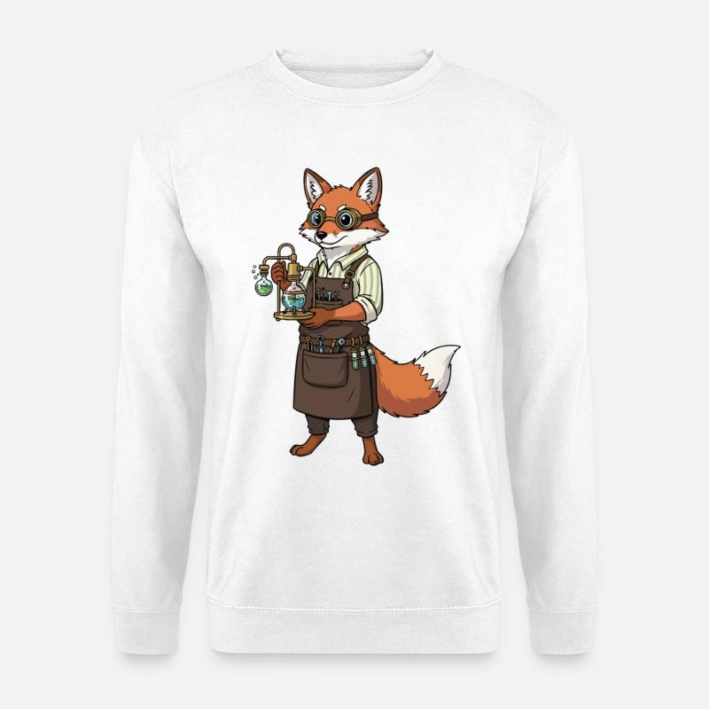 Fox Alchemist Steampunk Mad Scientist - Unisex Sweatshirt - white