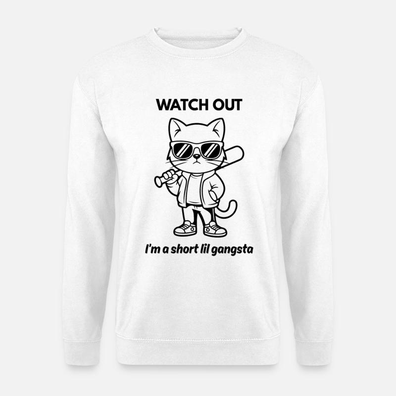 Sigura Design Coole Katze - Unisex Pullover - Weiß