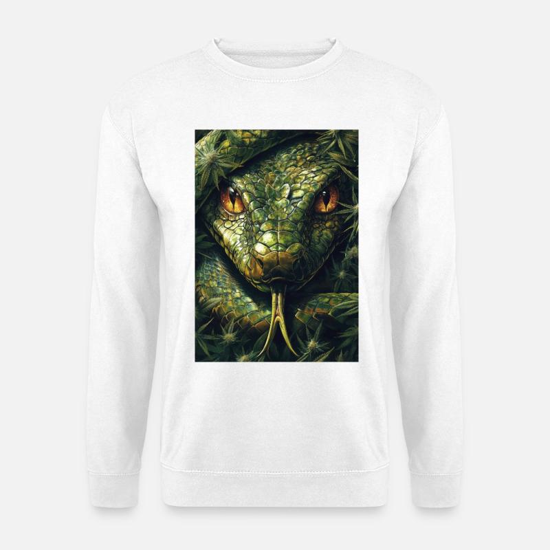 Snake Eye with Leaf Pattern - Unisex Sweatshirt - white