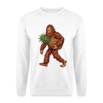 Bigfoot trägt Ananas - Unisex Pullover - Weiß - Vorne - Alina (178cm) & Michal (187cm)