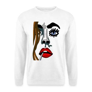 Farbgesicht Noir-Stil - Unisex Pullover - Weiß - Vorne - Alina (178cm) & Michal (187cm)