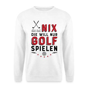 Golf spielen - Unisex Pullover - Weiß - Vorne