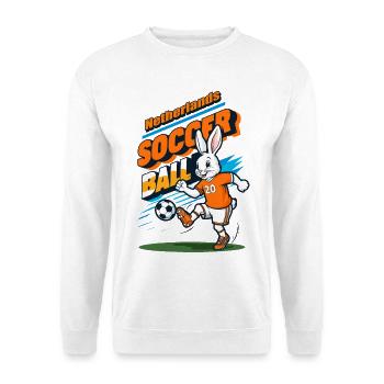 Fußball Hase - Unisex Pullover - Weiß - Vorne